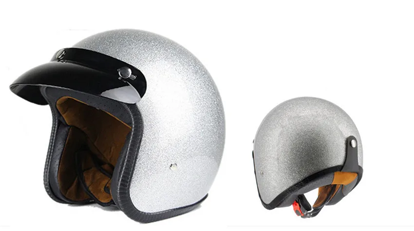 Шлем для мотоциклетного скутера Wanli винтажный шлем мотокросса с открытым лицом 3/4