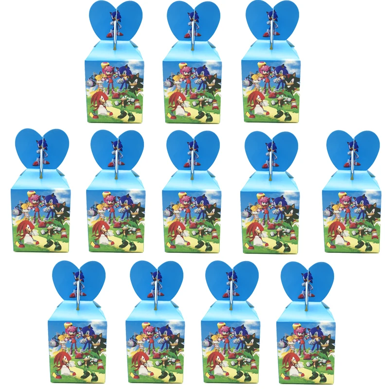 

Hot Sonic Party Supplies Candy box Baby Boy Favor Shower Happy Birthday Sonic Theme Party Gift Bags Decorations