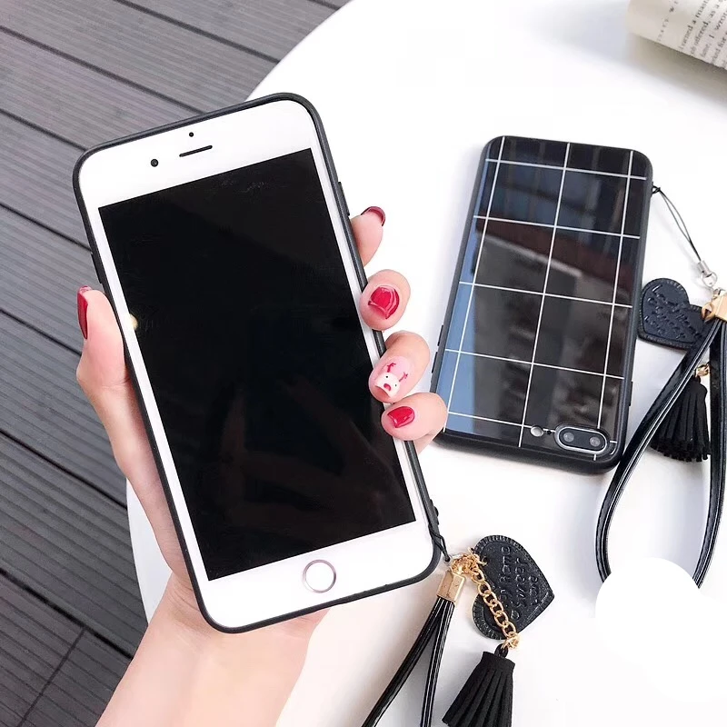 Чехол для Huawei Nova 7 pro 6 se чехол с бесплатным ремешком решетчатая линия глянцевый