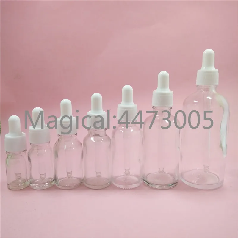 Пустая прозрачная стеклянная бутылка капельница 2/10 шт. 5/10/15/20/30/50/100 мл для