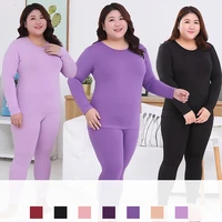 thermal underwear suit women autumn winter solid warm long johns blouse pants thermal elastic intimates clothing plus size