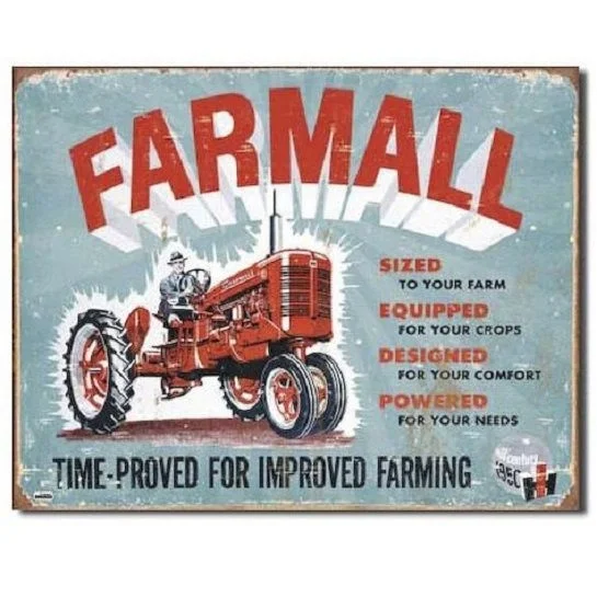 

Farmall IH International Harvester Tractor Farm Vintage Model A Metal Tin Sign