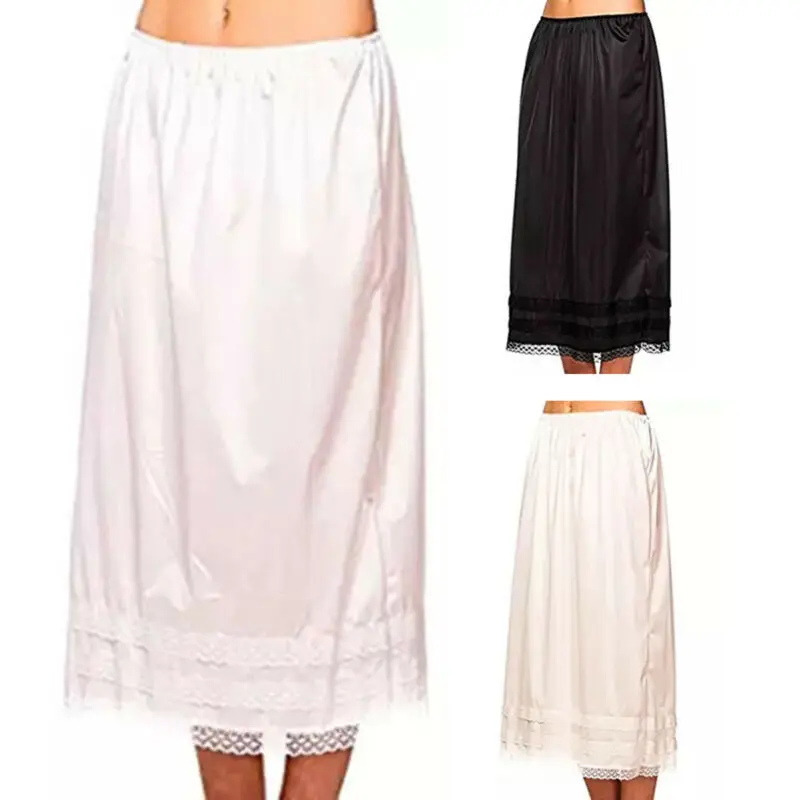 Юбка Женская эластичная однотонная Свободная Повседневная средней длины в