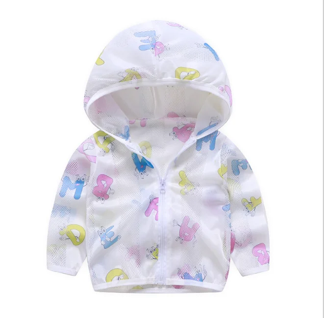 Детское летнее пальто с капюшоном Солнцезащитная одежда детская верхняя куртка