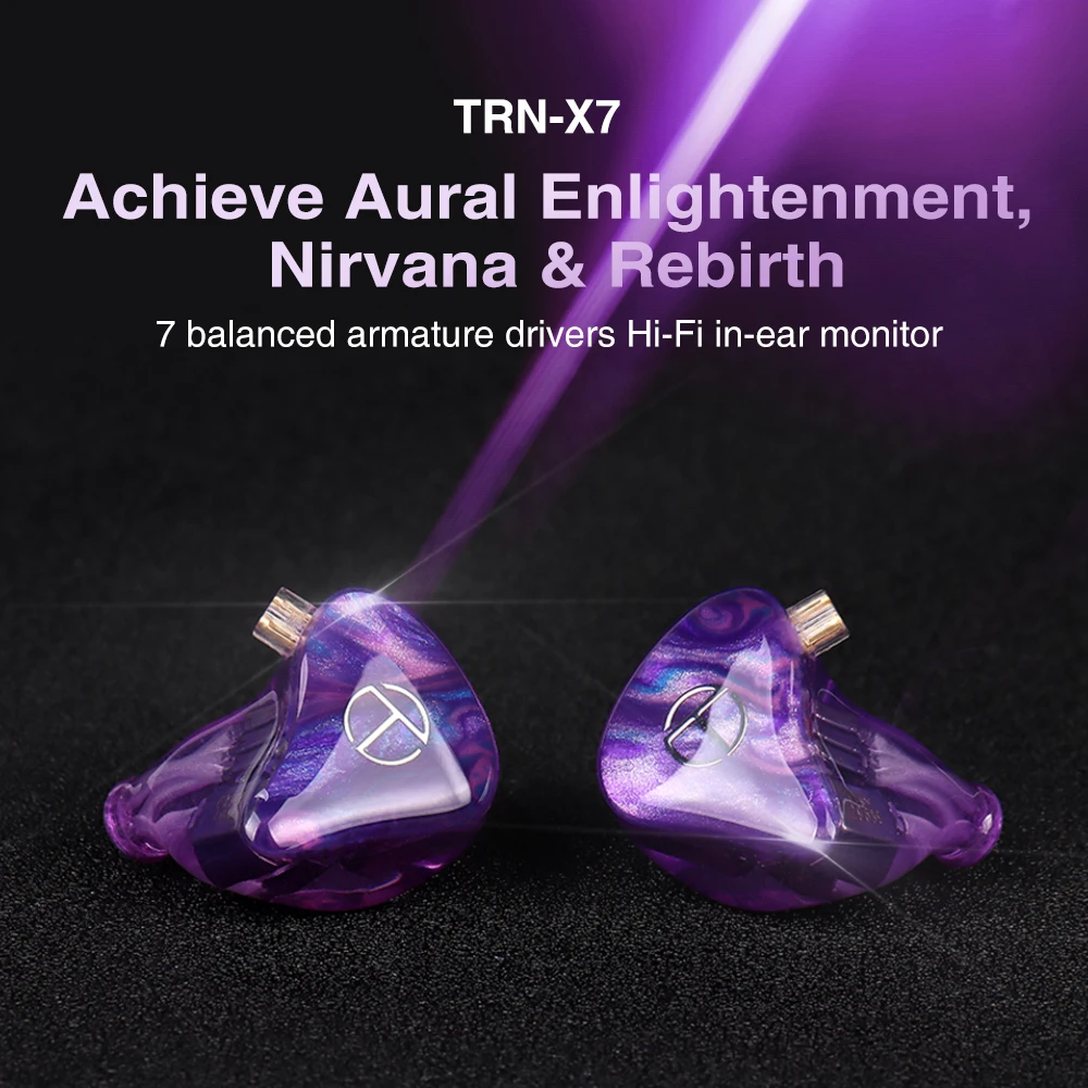 TRN X7 14BA Наушники-вкладыши BA HIFI DJ Monitor с кабелем QDC