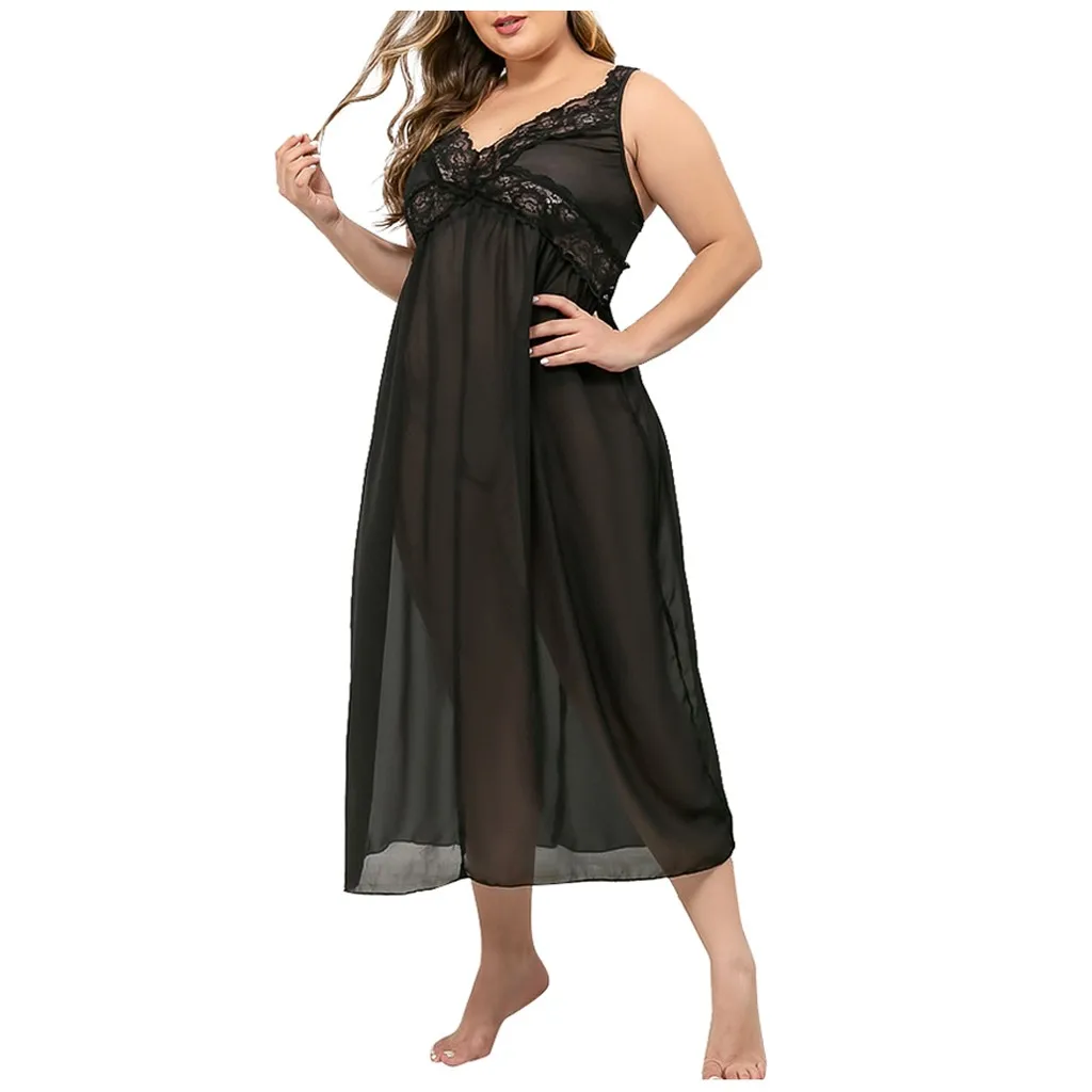Ночное Sleepdress Ночные рубашки Для женщин нижнее белье на бретельках кружевное