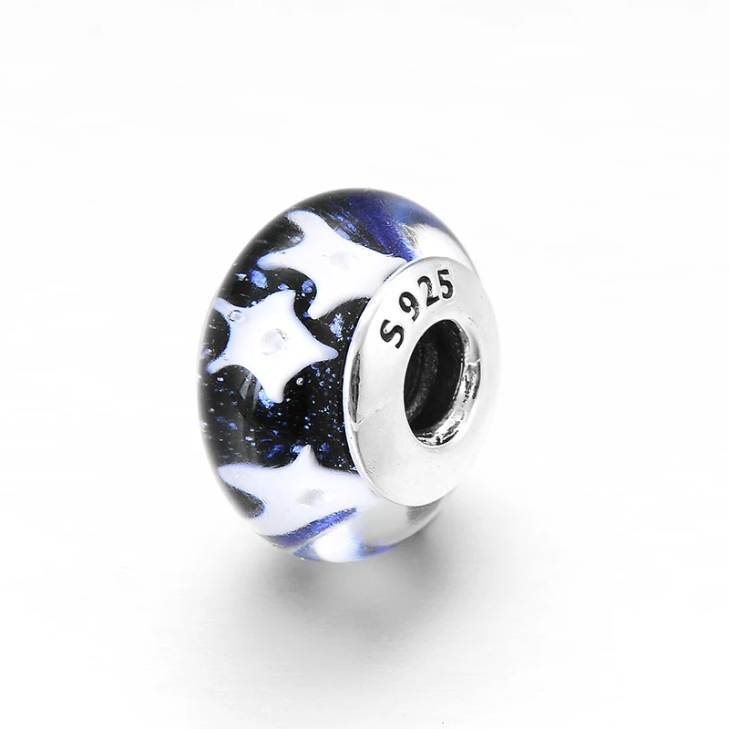 Бусины из муранского стекла с узором в виде звезд | Украшения и аксессуары