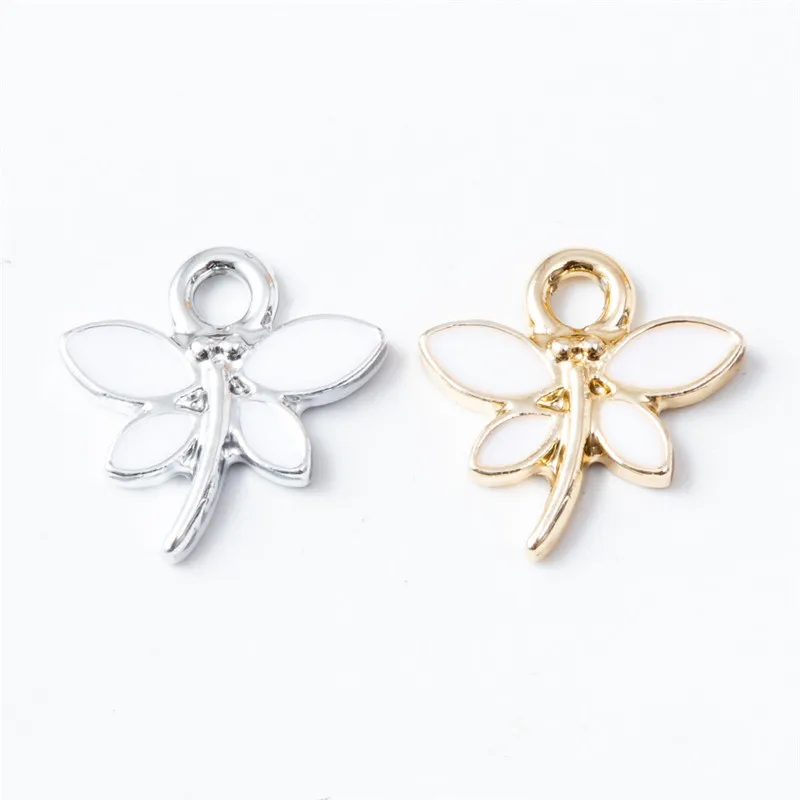30 шт./лот милые Подвески стрекозы 14*13*2 мм металлическая эмалированная подвеска в
