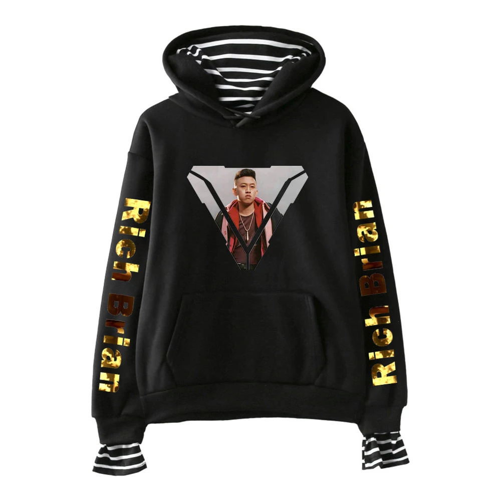 

Pop Asian Rapper Rich Brian Hoodie Female Fake Two Piece Women's Hoodies Long Sleeve Sweatshirt Rich Chigga Girls Casual Clothes