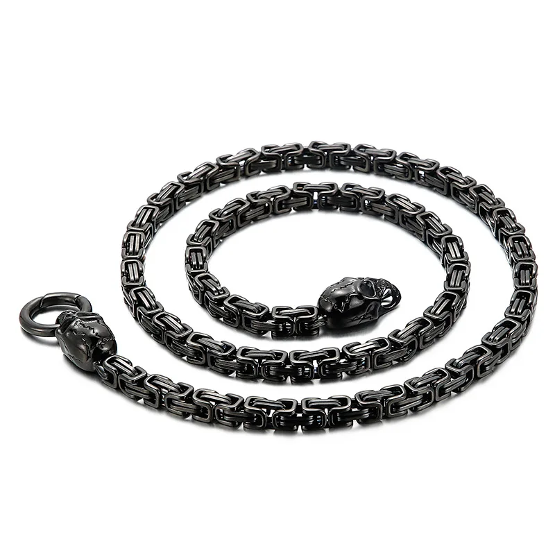 

Rock style titanium steel domineering emperor chain necklace men's personality creative skull stage accessories
