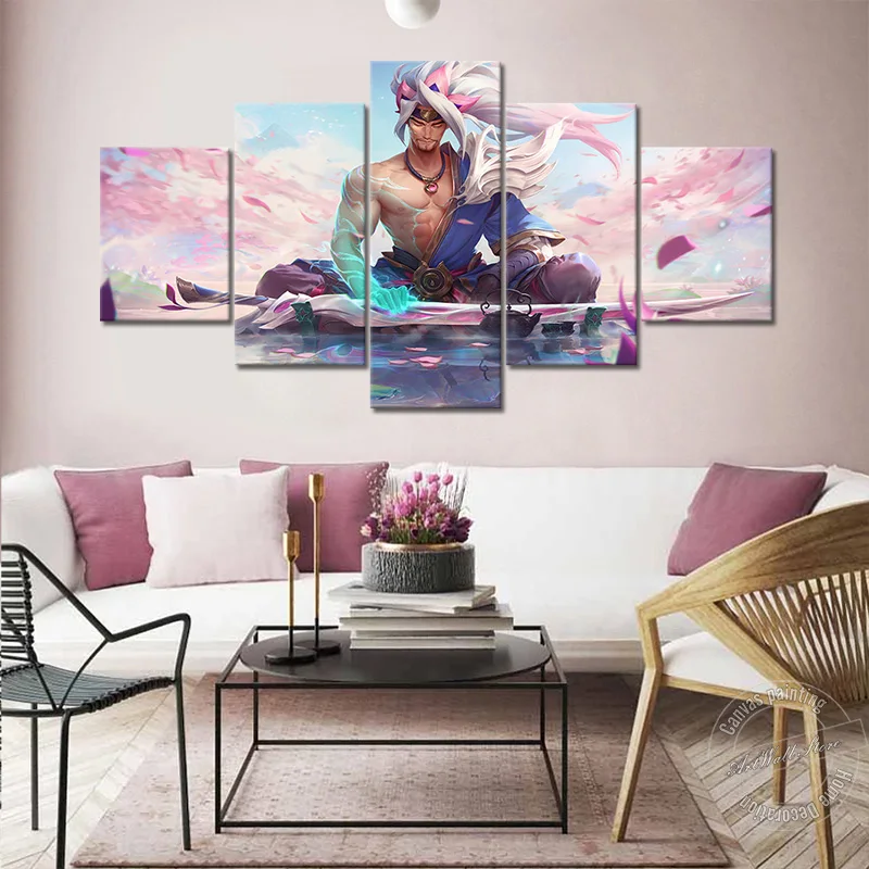 

LOL Game Poster League of Legends The Unforgiven Yasuo Spirit Blossom Wall Picture for Living Room & Playroom Decor Wall Sticker