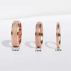 Женское кольцо из нержавеющей стали, простое ювелирное изделие с матовой отделкой, ширина 4 мм, цвет розовое золото, хороший подарок для девушек
