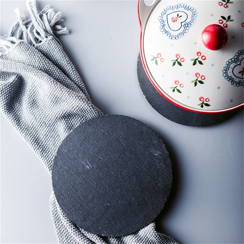 Новинка Лидер продаж западные круглые натуральные тарелки для стейков сланцы