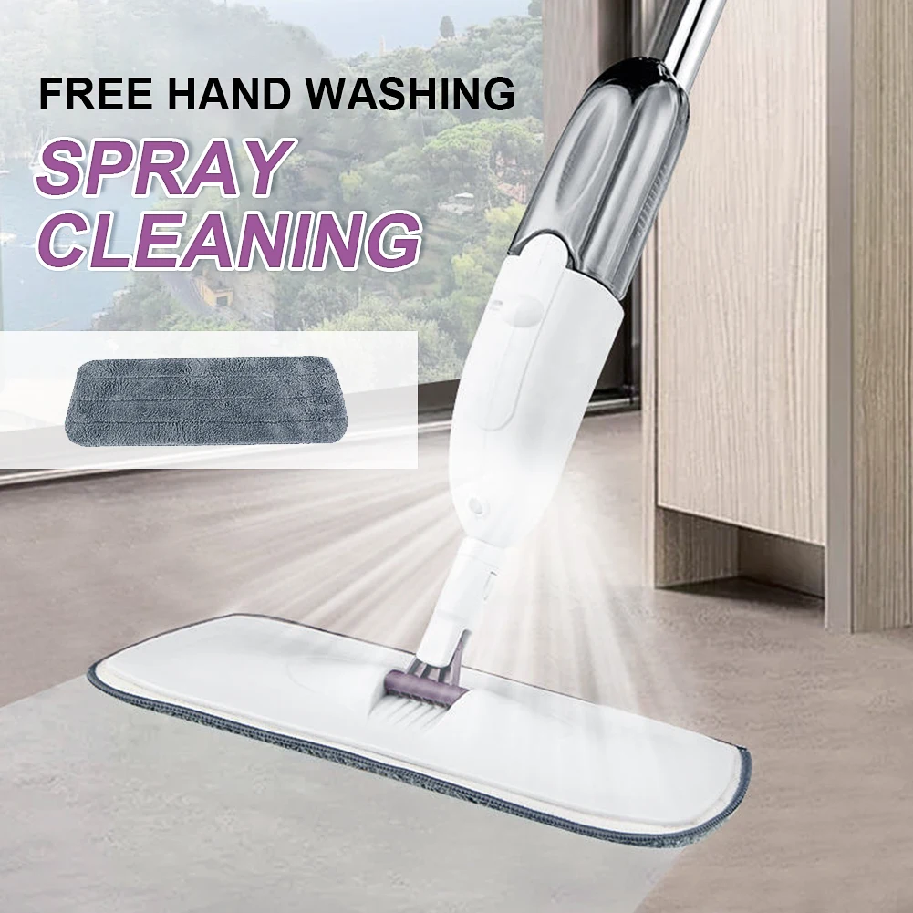 

Microfiber Handle Flat Mop Kit with reusable Pads 360° degree ome Magic Spray Floor Mop brush broom windows kitchen clean tools