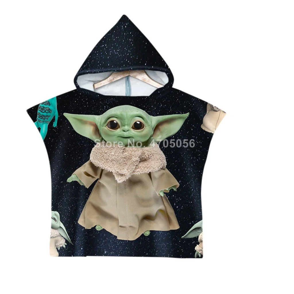 Детское банное полотенце с капюшоном мультяшным рисунком | Дом и сад