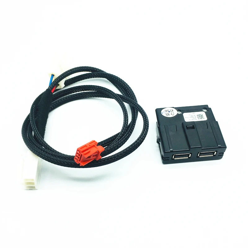 

wnętrze samochodu tylny podwójny adapter USB gniazdo ładowarki Armerst wiązka przewodów USB dla Tiguan 2 MK2 Teramont Octavia Superb Kodiaq