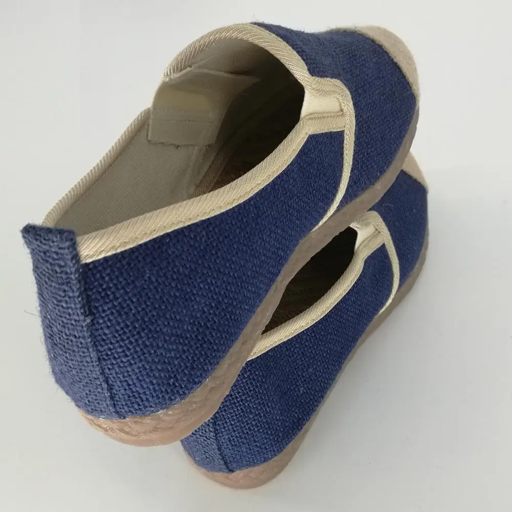 Men Women Linen Loafers Handmade Espadrilles Kungfu Tai Chi Slip On Flats Comfortable Breathable Flax Hemp Casual Shoes Footware