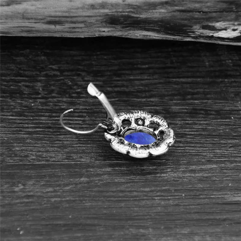 Женские винтажные серьги с натуральным Лазуритом серьги-стразы тибетским