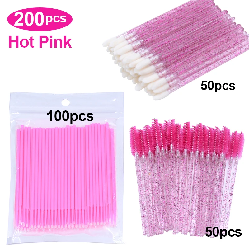 

Bundle Sale 3 in 1 Disposable Spoolies Eyebrow Lip Mascara Wand Brush Eyelash Extension Micro Applicators Set