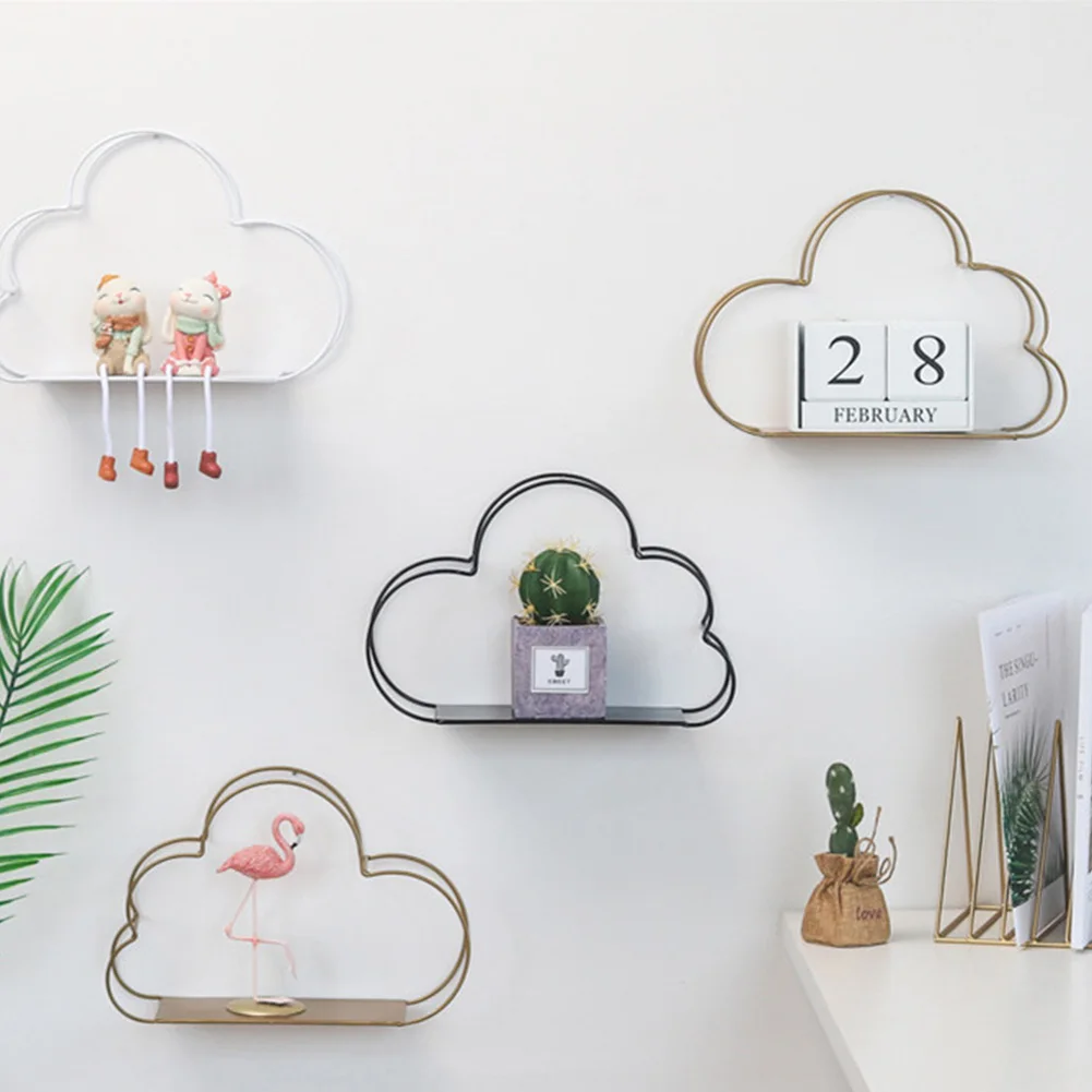 Многофункциональная железная настенная полка в форме облака декоративная рама