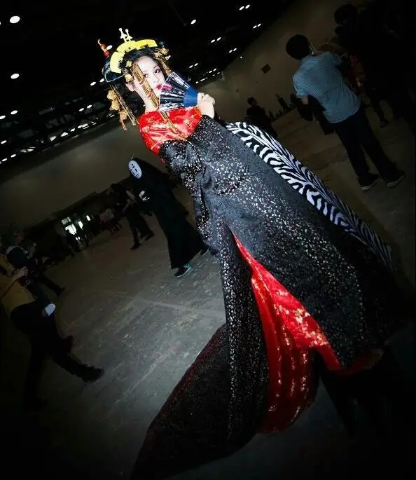 Японское аниме Sakuran Слива цветочное кимоно женщина сценические наборы