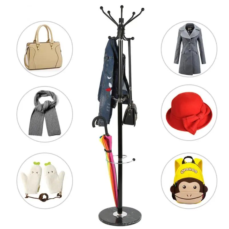 

1.7m Coat Hat Rack Metal Coat Hat Jacket Bag Clothes Garment Stand Holder Tree Style Hanger With Marble Base Clothes Racks HWC