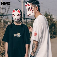 hmz couple t shirt casual chinese character printed tee men t shirt 2021 fashion man half sleeve tops oversize male clothing