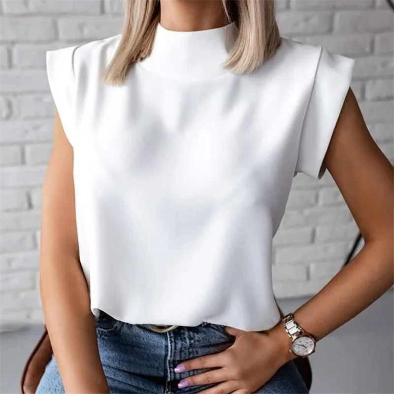 Women Lips Printed T Shirt Ladies Casual Stand Neck Tee Tops Short Sleeve Streetwear Summer Floral Plus Size Pullover T-shirts