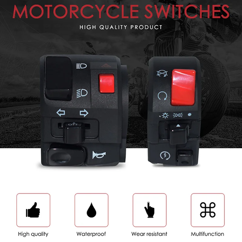 7/8 дюймов 22 мм переключатели для мотоцикла мотоциклетная Роговая кнопка сигнал