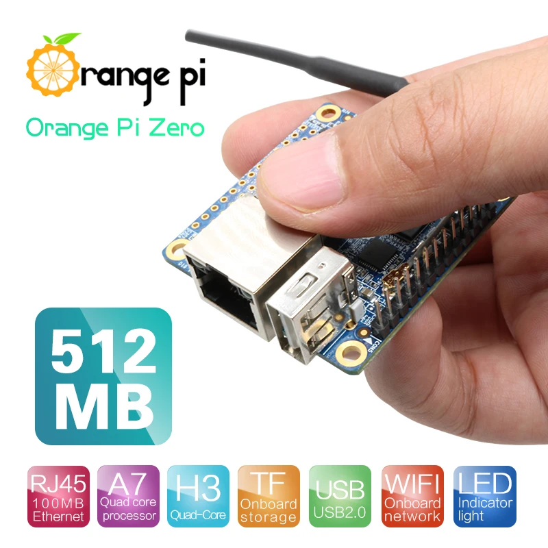 Orange Pi Zero/Zero NAS H2 256/512MB WiFi SBC Expansion Board USB Black ABS Case 