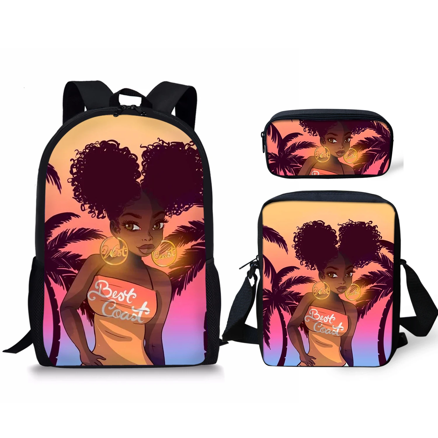 THIKIN дети рюкзак для девочек школы черного искусства в африканском стиле дизайн