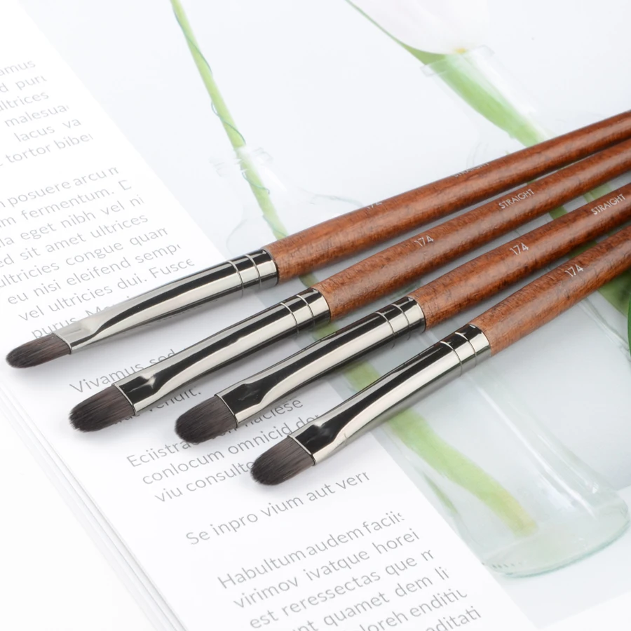 1 piece #174 Small concealer Makeup brush detail eye shadow long handle Natural wood Professional Make up brushes | Красота и