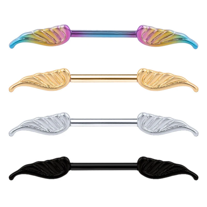 1 пара 2020 перо Пирсинг Мода пирсинг с крыльями ангела круг щит кольца ювелирное