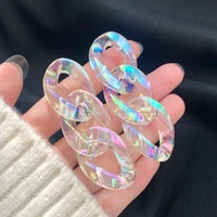 acrylic earrings women trend punk korean resin cuban chain transparent geometric irregular flower drop earrings bohemian jewelry