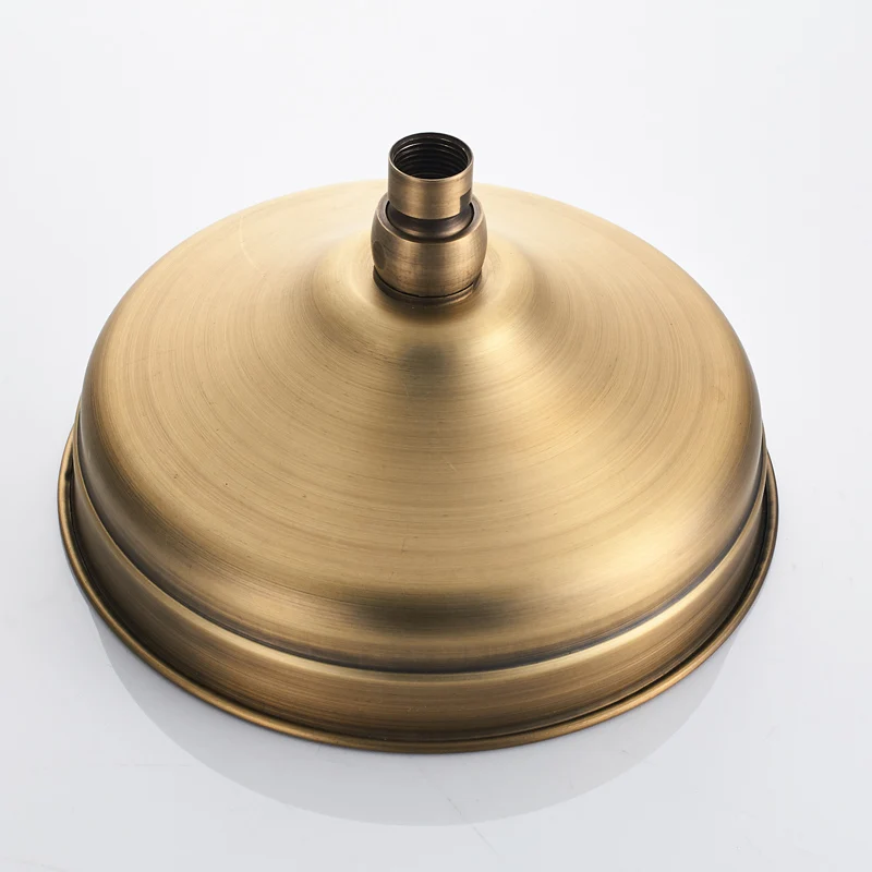 antique brass round 8 inch rainfall shower head extension pipe wall arm shower arm bathroom accessory standard 12 nsh052 free global shipping