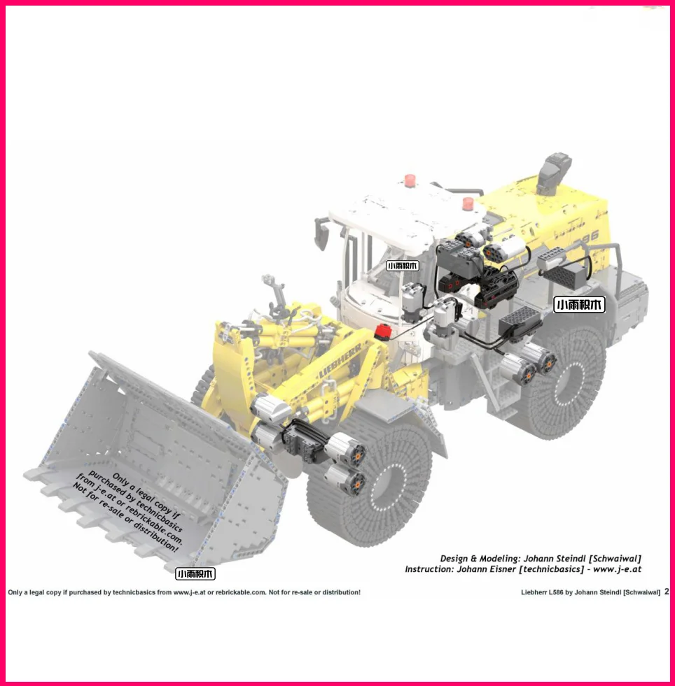 Online Auto Dekorationen Kinder Geschenke Erwachsene Bausteine Liebherr L586 Loader Elektrische Fernbedienung Modell MOC-49777 Neue Technolo