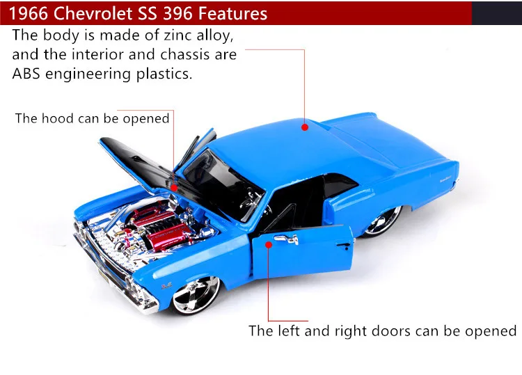 Maisto 1:24 1966 Chevrolet SS, модель автомобиля из сплава, модель автомобиля, украшение автомобиля, коллекция, Подарочная игрушка