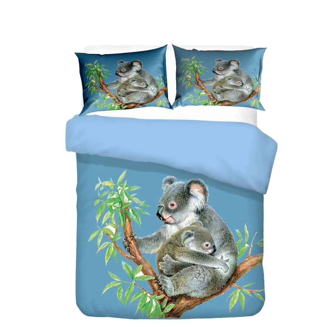 Комплект постельного белья HELENGILI 3D Koala с принтом пододеяльник наволочкой детская