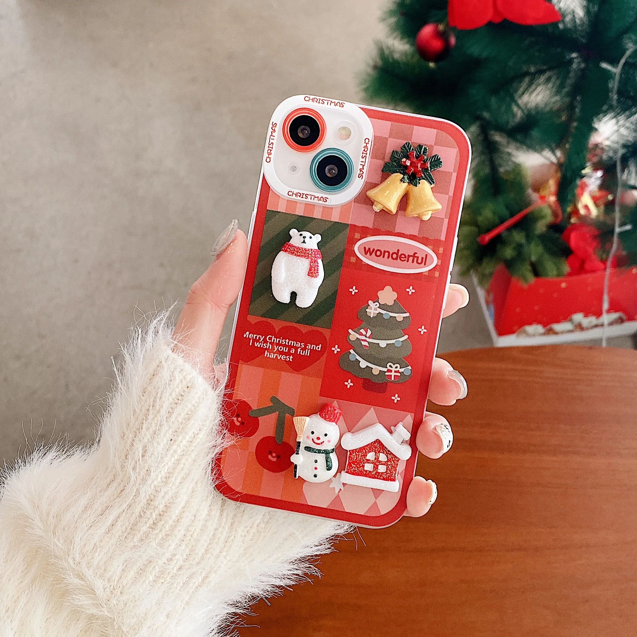 

Case for IPhone7 8Plus X Xsmax Xr 11 12 13promax Christmas atmosphere and festive