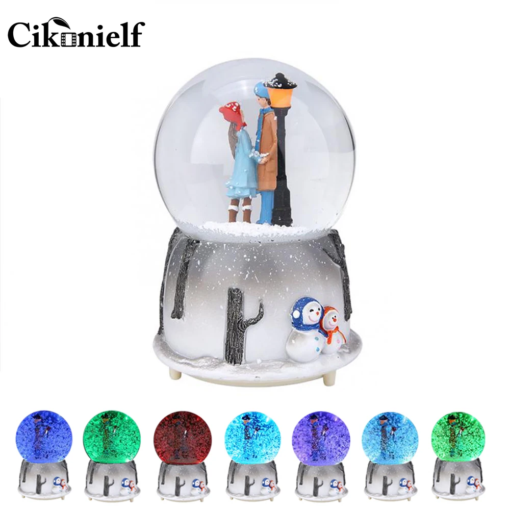 Шкатулка музыкальная со стеклянными шариками 16 см|Статуэтки и миниатюры| |