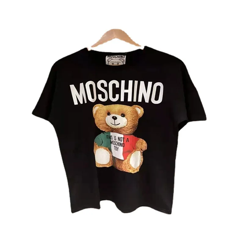 

2021MOSCHINO early spring new national flag bear short-sleeved T-shirt male and female couple half-sleeved