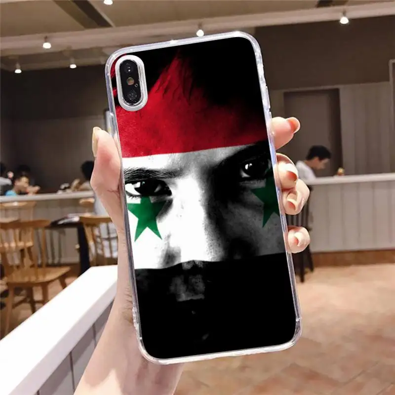 

Syria Flag Symbol Phone Case Transparent for iPhone 6 7 8 11 12 s mini pro X XS XR MAX Plus
