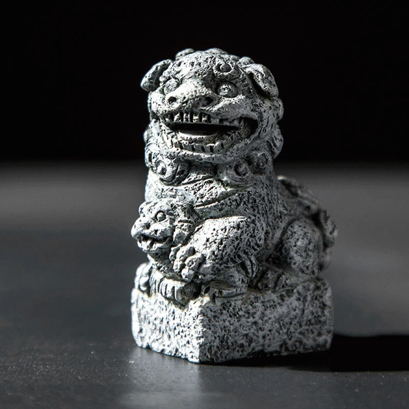 Миниатюрная Статуэтка льва из камня в китайском стиле статуэтка ручной работы
