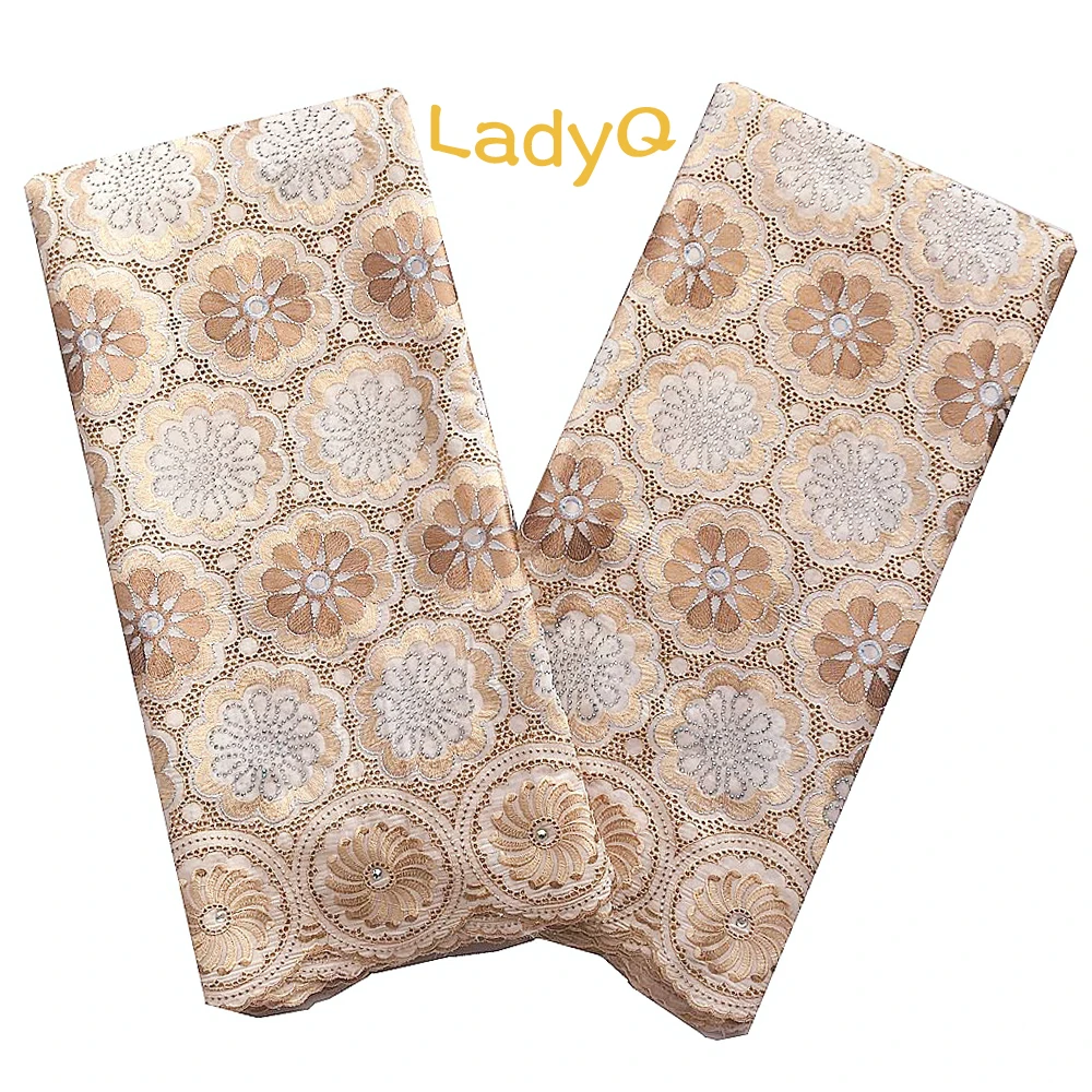 Белые нигерийские кружевные ткани для свадьбы 2018 Королевский синий хлопок