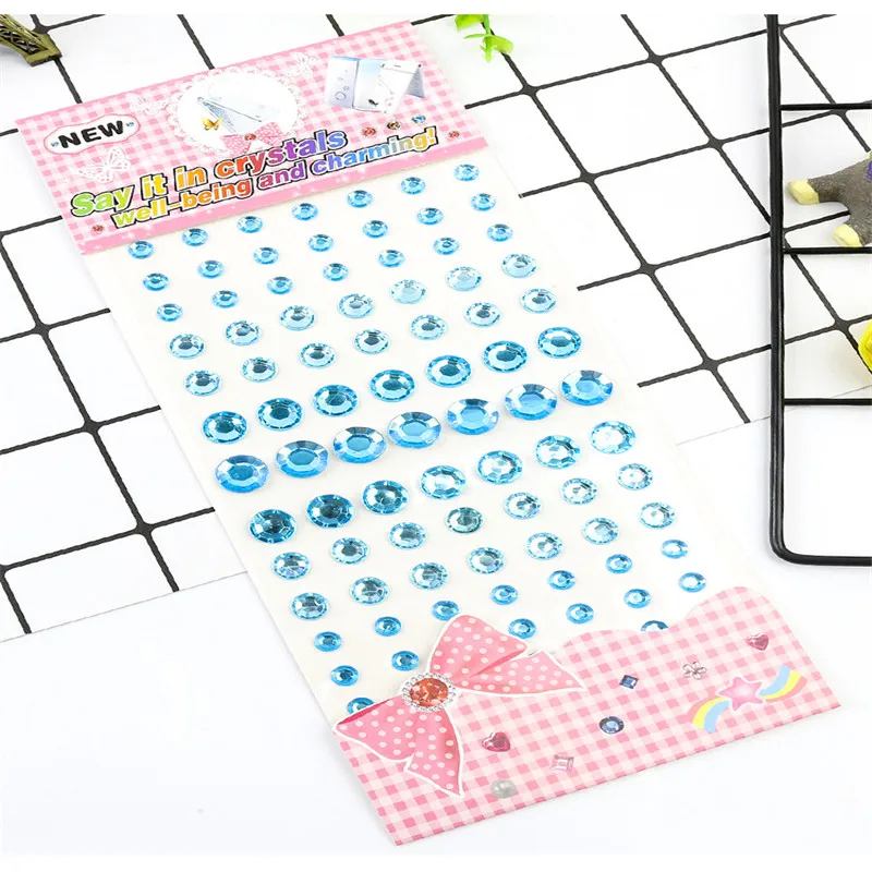 6-12 мм наклейки со стразами акриловые разного размера одинарные Круглые