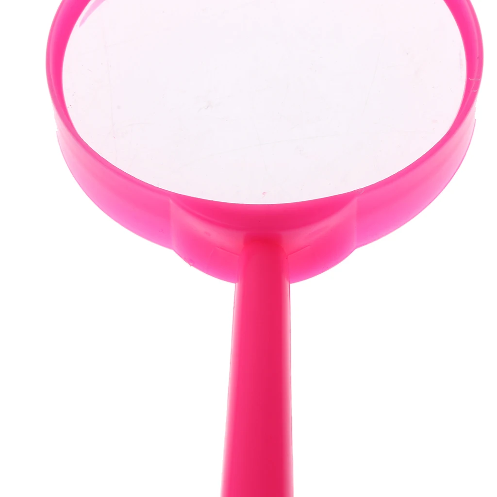 2 Pieces Kids Handheld Magnifier Toy Set Magnifying Glass Diameter 60mm Magnifying 3X - Pink + Yellow images - 6
