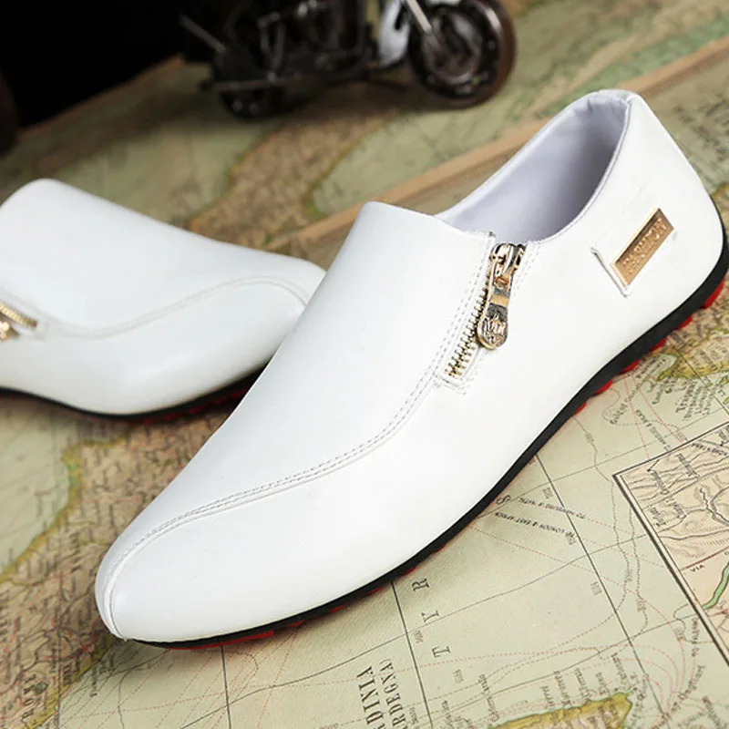 Мужская обувь на плоской подошве Белые Повседневные туфли платформе с острым
