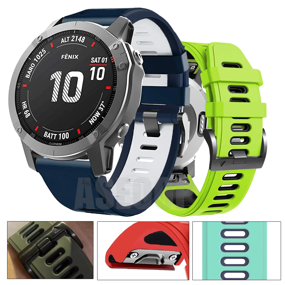 

Ремешок силиконовый для смарт-часов Garmin Fenix 6 6X Pro 5 5X Plus 3HR 935