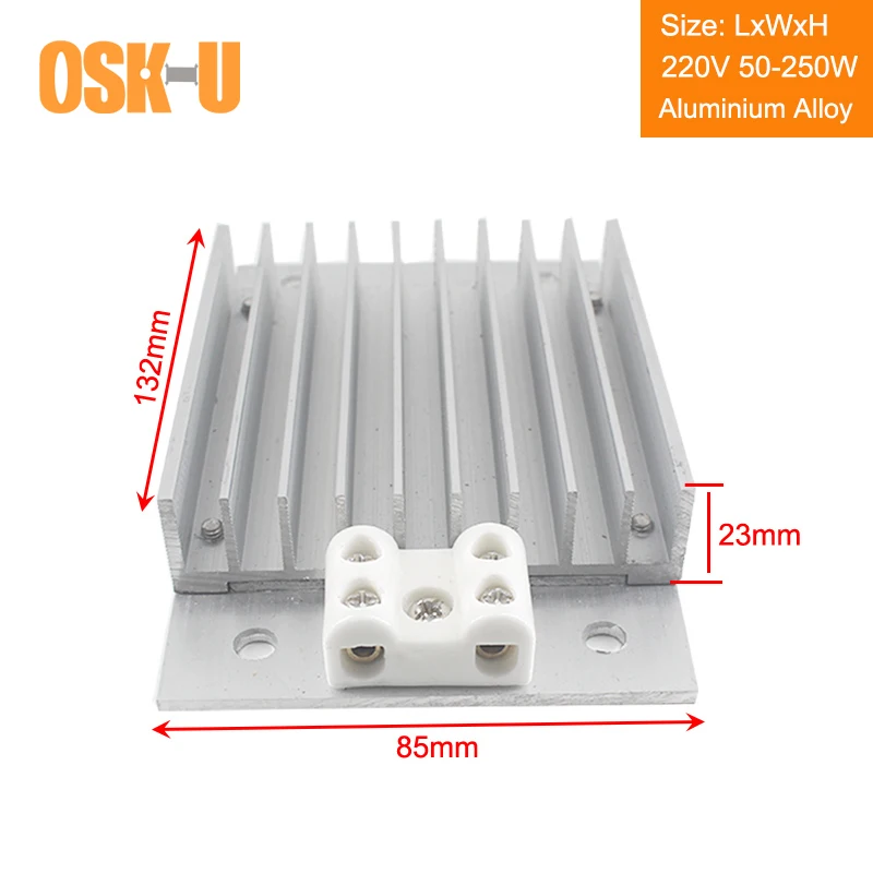 132x85x23 мм 220 В влагостойкая электрическая нагревательная пластина для электрического оборудования алюминиевый сплав нагревательный элемент мощность 50-250 Вт