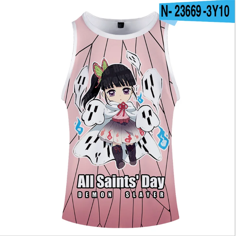 

3D Anime game ghost vanishing blade surrounding parent-child Children baby casual sports girls boy running tops
